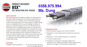 Dây Gia Nhiệt Thermon HTSX 20-2 OJ, Ksx 15-2 oj 