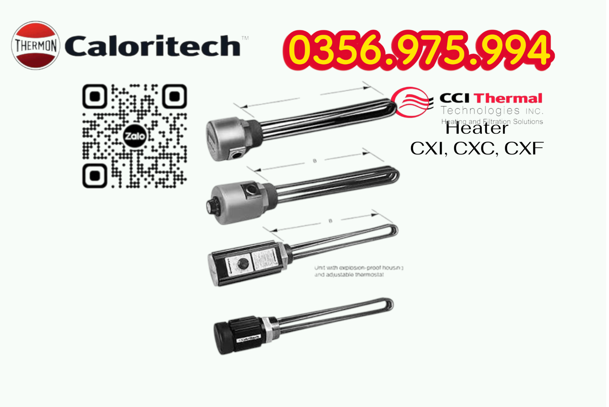 Electric Heater CXI, CXC, HEater Caloritech CXF, Heater lắp cho giàn khoan Đại hùng 9